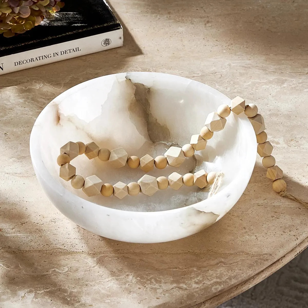 Alabaster Bowl | White | Décor | Z Gallerie | 10"Diameter x 3"H | Handcrafted of alabaster | Z Gallerie