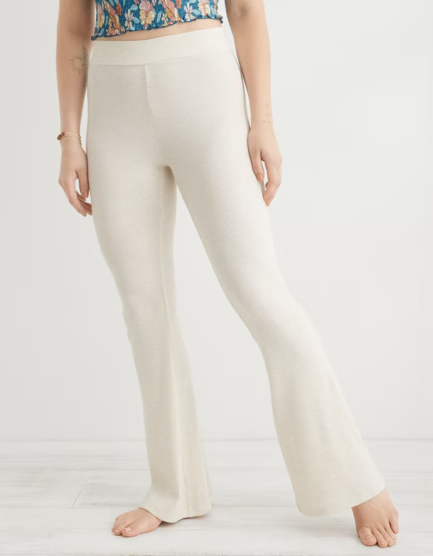 Aerie Kick-It Flare Ribbed High Waisted Pant | American Eagle Outfitters (US & CA)
