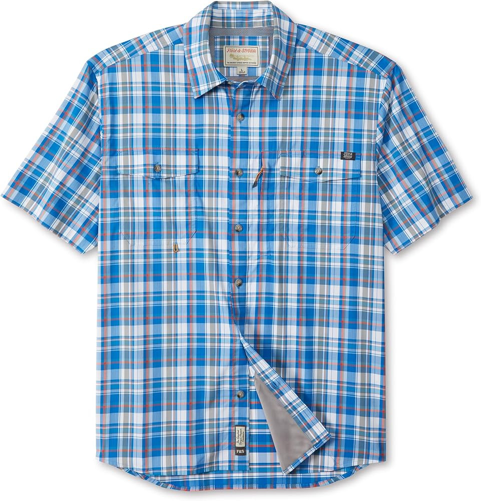 Field & Stream Men's Line Burner Short Sleeve Fishing Shirt, Sunkissed Plaid | Amazon (US)