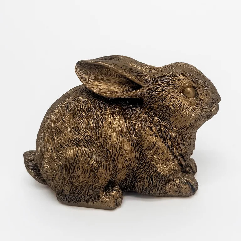 Resin Sitting Bunny Tabletop Easter Decoration, Bronze, 3.75", by My Texas House | Walmart (US)