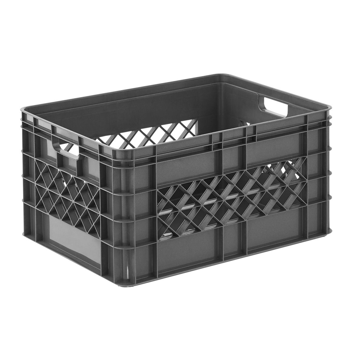 Large Modular Stacking Crate Grey | The Container Store