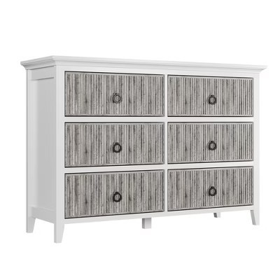 COZONY Modern 6-Drawer Fluted Dresser with Wave Panel, Anti-Tip Storage Chest for Bedroom, Living Room & Hallway | Target