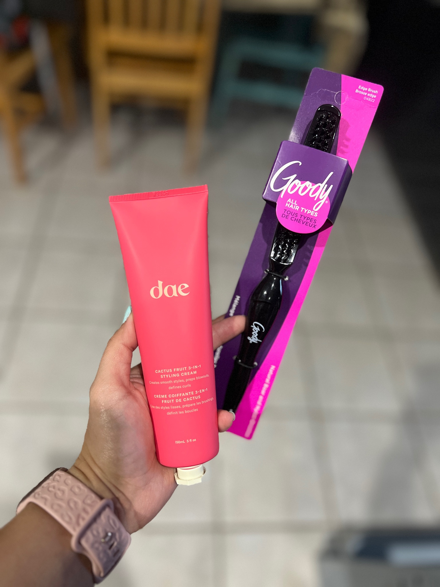 Tried some new hair products recently. 
I got the dae styling cream mostly for my daughter’s hair, she has a lot of flyaways and it helped a lot. 10/10 for the smell too! I also needed a boar brush for smooth styles and this one it great because it’s curved and great for slick back ponys, pigtails, or fun girl hairstyles! 