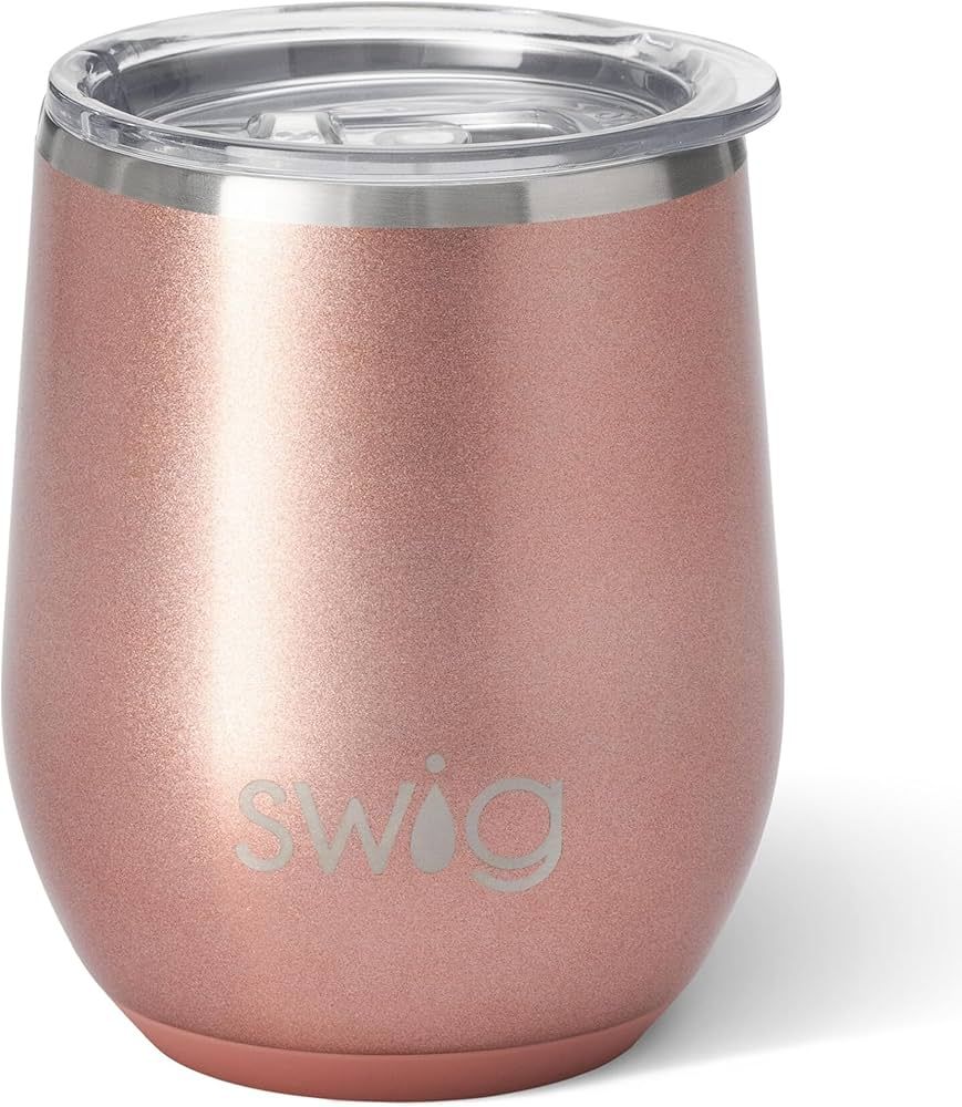 Swig Life Rose Gold Wine Tumbler with Lid, Stainless Steel, Dishwasher Safe, Portable, Triple Ins... | Amazon (US)