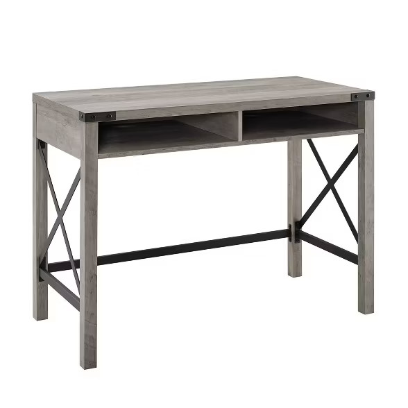 Sophie Urban Industrial X Frame Modern Farmhouse Writing Desk - Saracina Home | Target