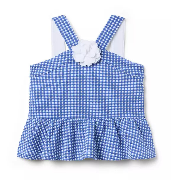Gingham Rosette Peplum Top | Janie and Jack