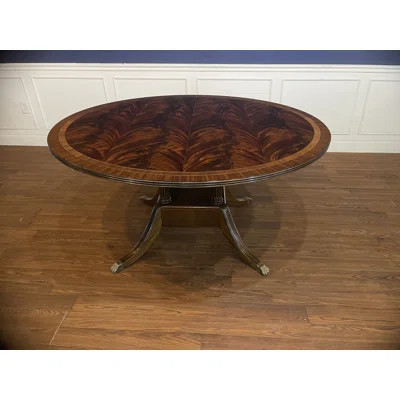 60" Round Banded Mahogany Dining Table | Perigold