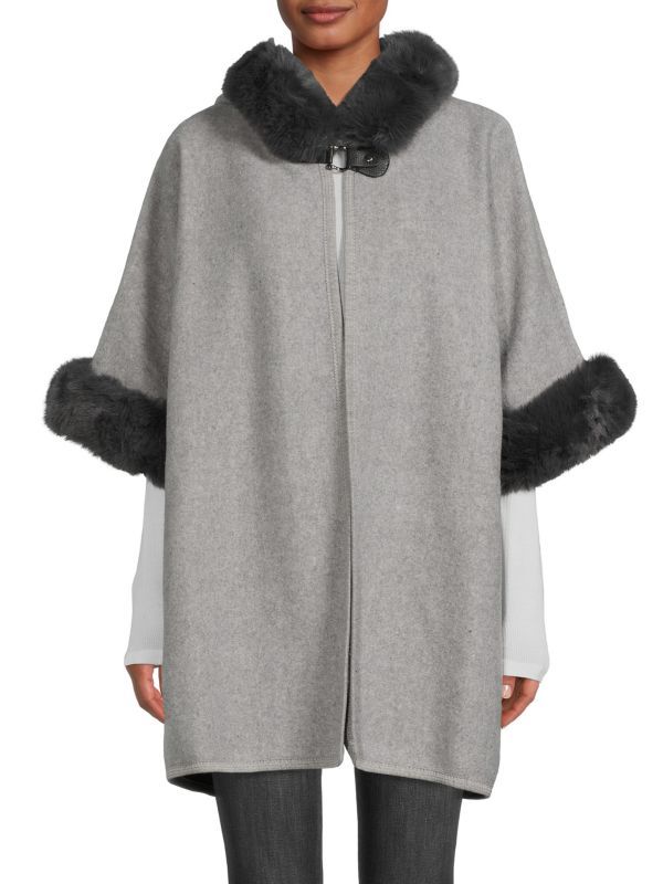 Faux Fur Wool Blend Cape Coat | Saks Fifth Avenue OFF 5TH