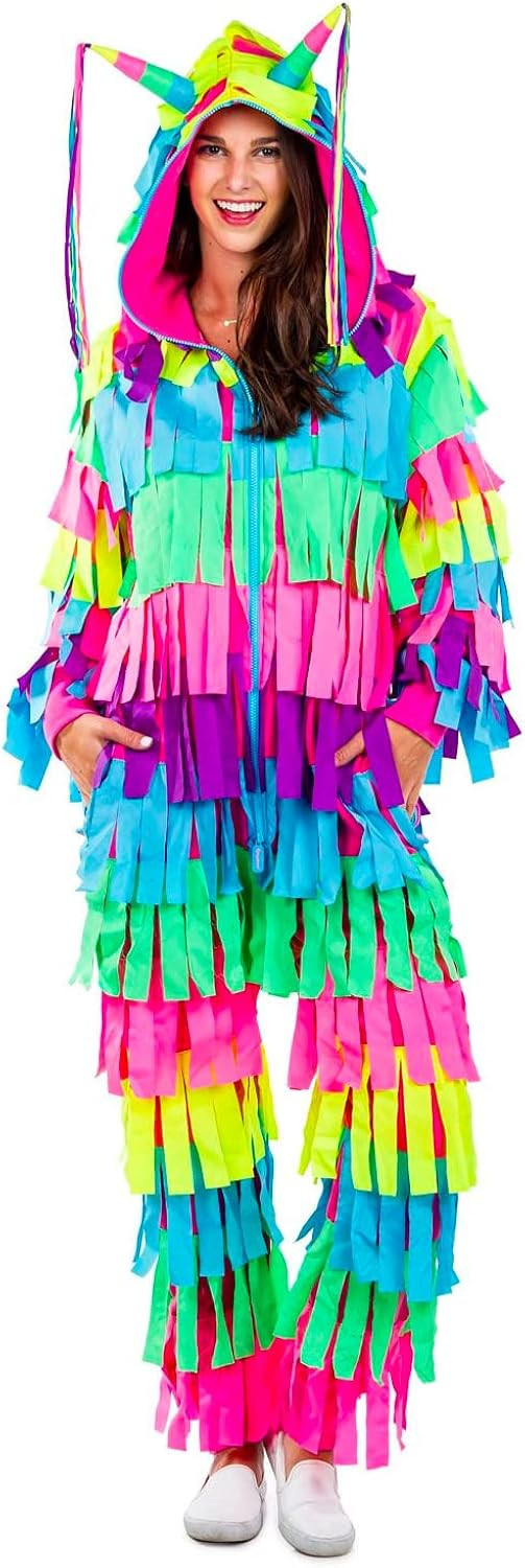 Tipsy Elves Halloween Costumes for Women - Women’s Pinata Onesies Multicolored Adult Jumpsuits | Amazon (US)