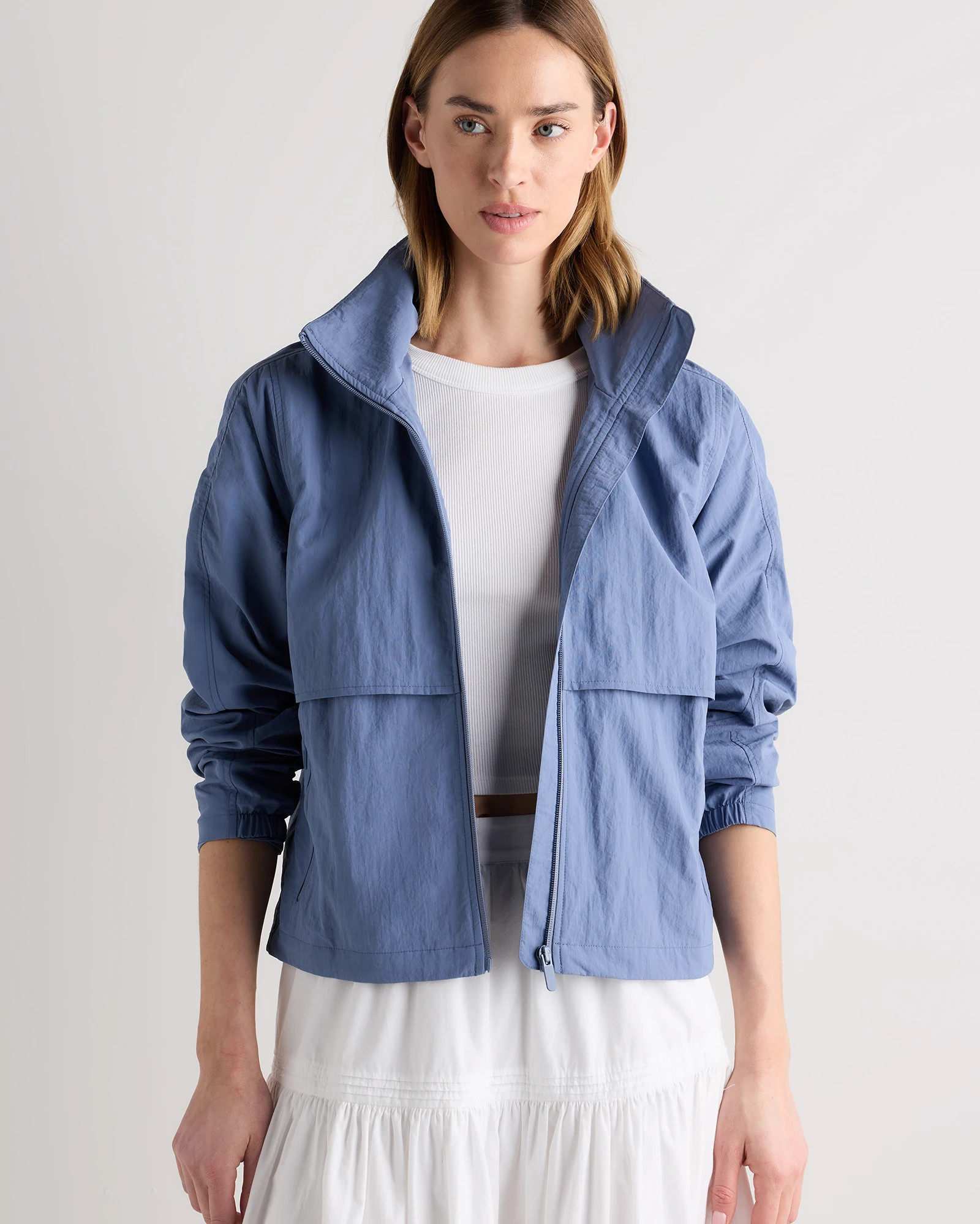 Water Repellant Windbreaker Jacket in Moonstone Blue | Quince