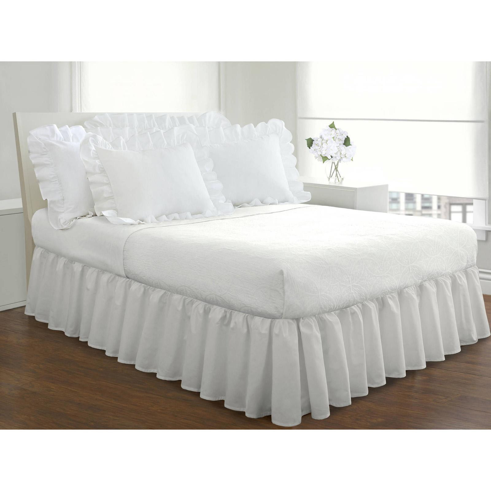 Ruffled Poplin Bed Skirt by Levinsohn White | Hayneedle