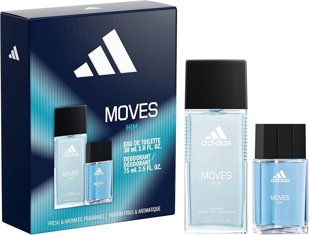 Adidas Moves for Him Giftset,1 fl oz EDT + 2.5 fl oz Body Fragrance, Notes of Green Apple, Cedarw... | Amazon (CA)