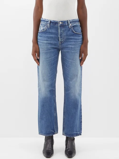 Citizens Of Humanity - Neve Relaxed-leg Organic-cotton Jeans - Womens - Dark Blue | Matches (UK)