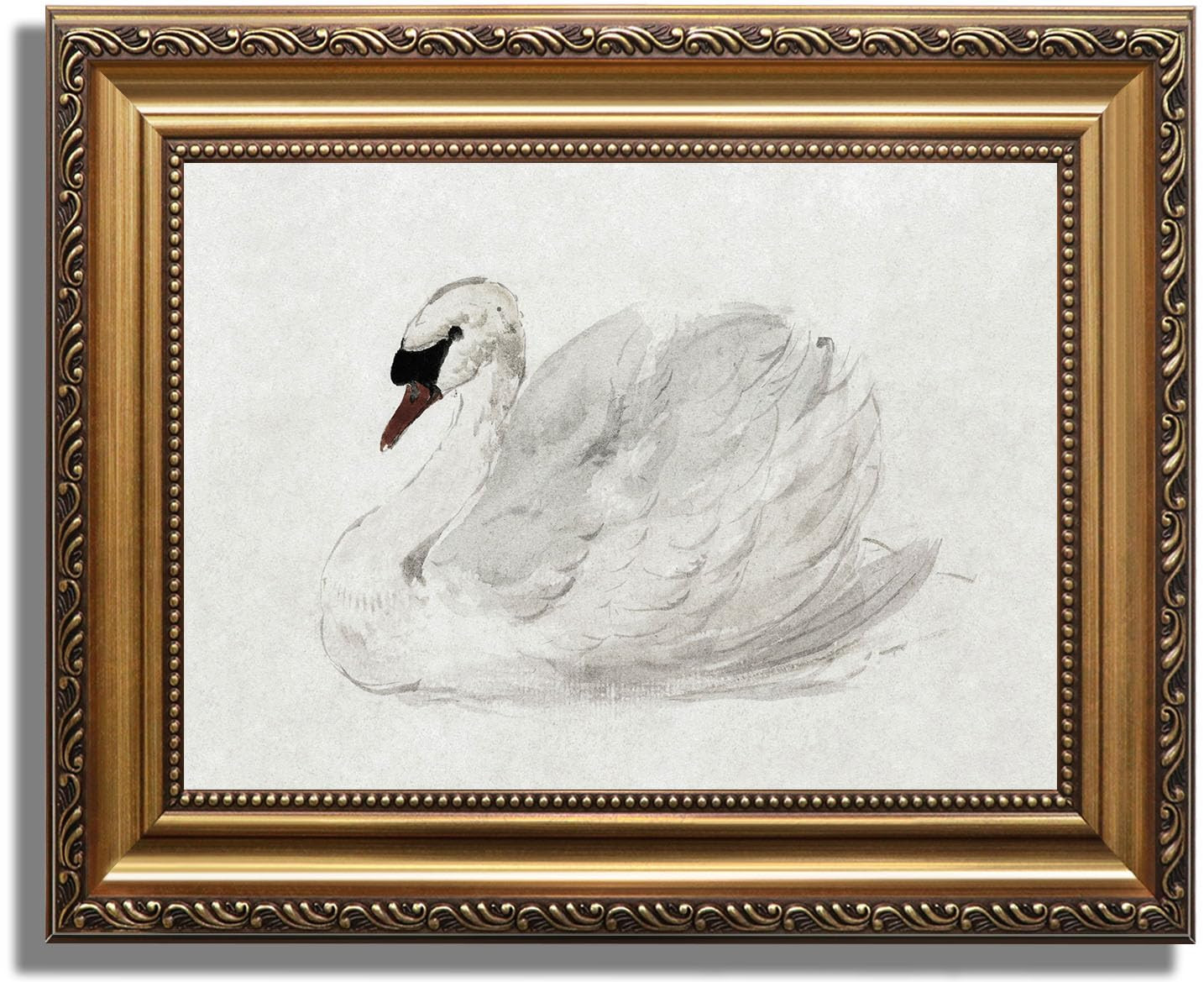 ASTRDECOR Vintage Gold Framed Wall Art for Bedroom Decor, Swan Canvas Wall Art Prints, White Zwaa... | Amazon (US)