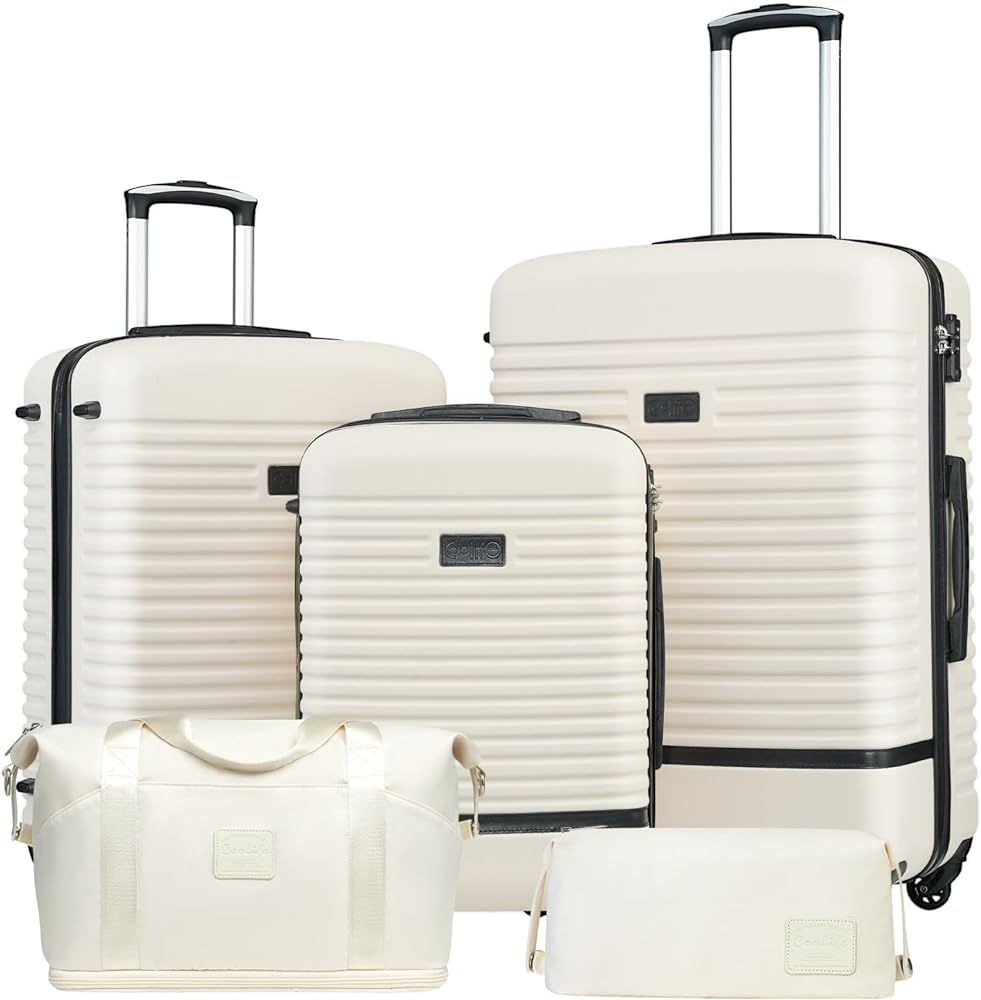 Coolife Suitcase Set 3 Piece Luggage Set Carry On Travel Luggage TSA Lock Spinner Wheels Hardshel... | Amazon (US)