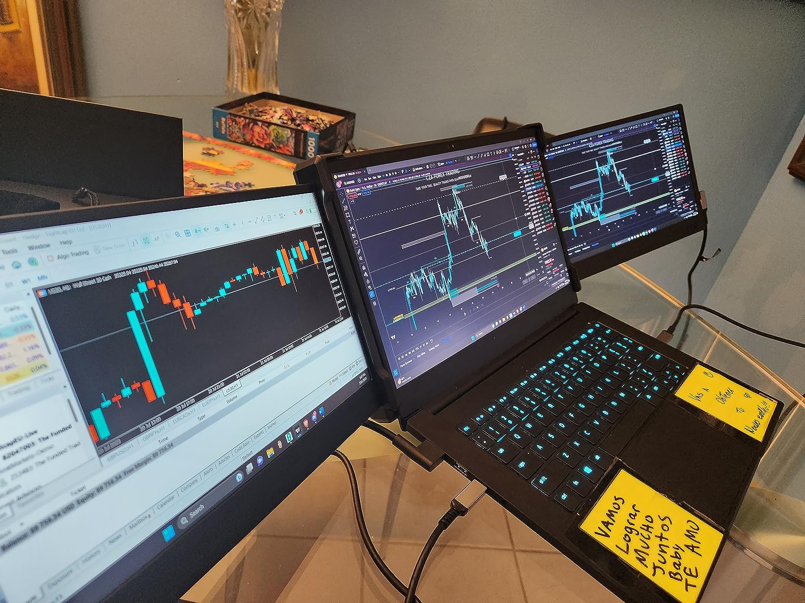 FICIHP Triple Screen Laptop Monitor, 12’’ Portable Monitor for 1080P FHD IPS with Type-C/HDMI... | Amazon (US)