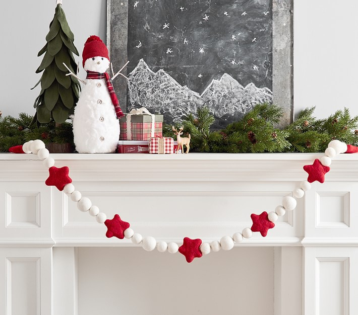 Felted Ball And Star Garland | Pottery Barn Kids