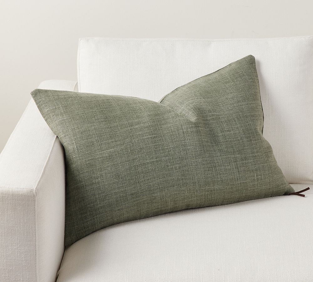 Belgian Linen Lumbar Pillow | Pottery Barn (US)