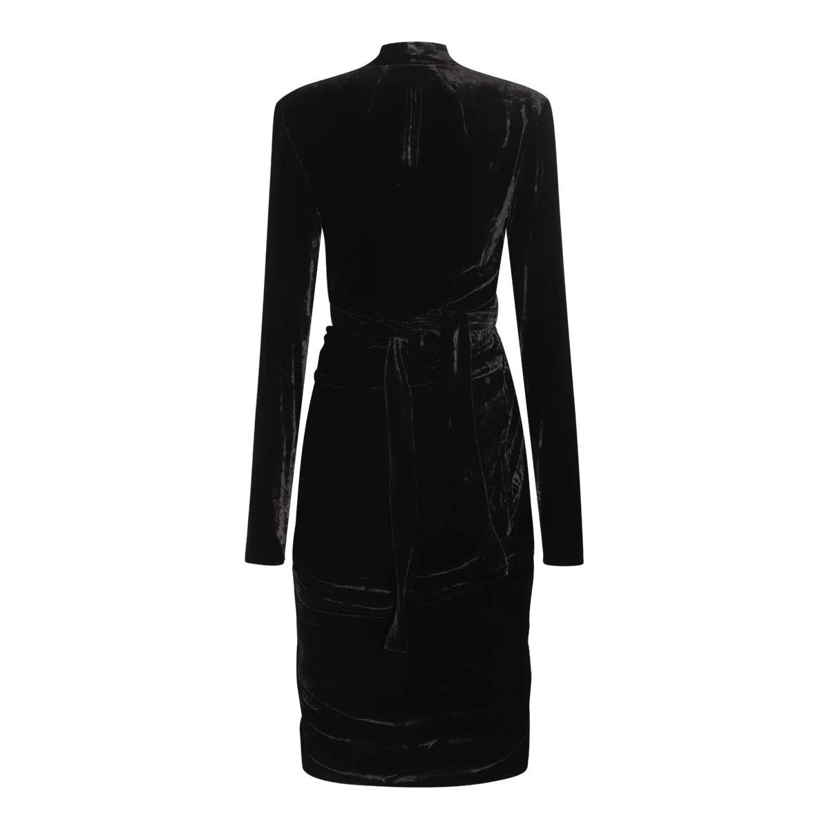 Rick Owens Wrapped Midi Velour Dress | Cettire Global