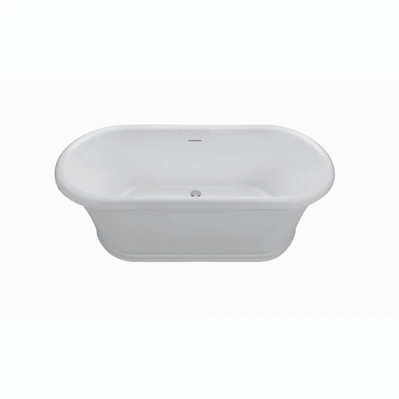 S216DM-WH Laney 4 DoloMatte 72" x 34" Freestanding Soaking Solid Surface Bathtub | Wayfair North America