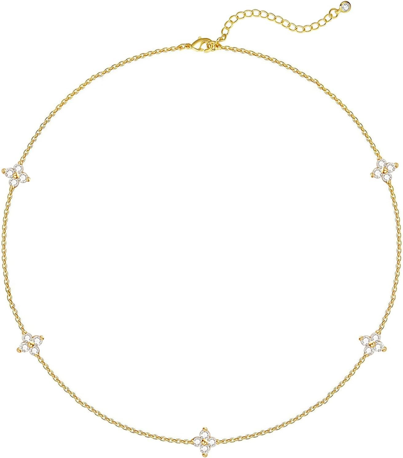 Zeffy Diamond Necklaces for Women, Dainty Gold Necklace 18k Gold Plated Layered Necklaces Simple Gold CZ Diamond Pendant Necklaces for Women Trendy Jewelry Gifts for Girls | Amazon (US)