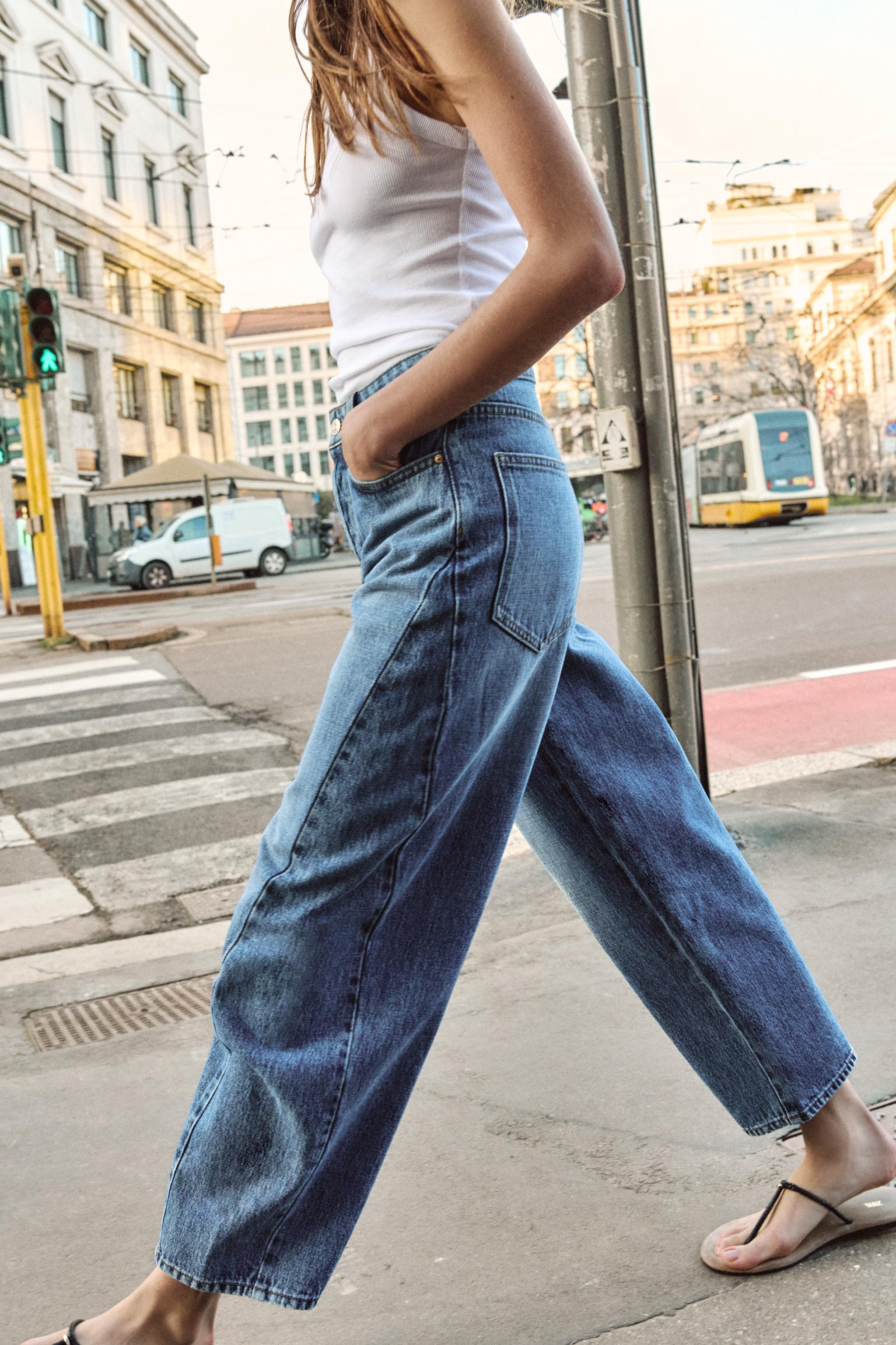 Z1975 HIGH-WAIST BARREL JEANS WITH SEAMS | Zara US