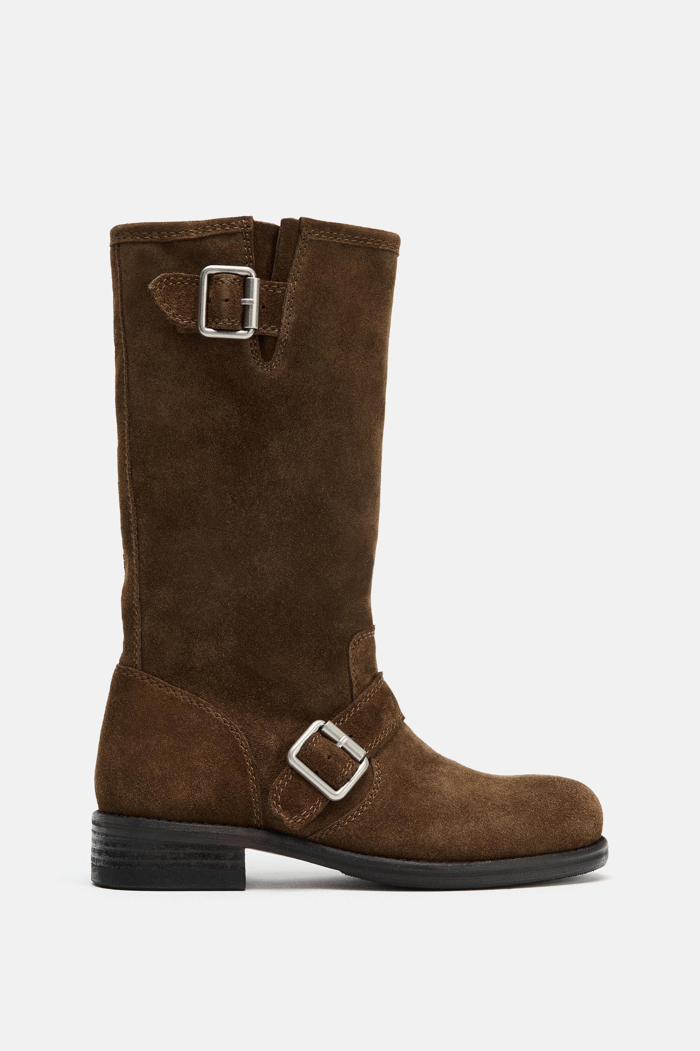 SUEDE BIKER BOOTS | Zara US
