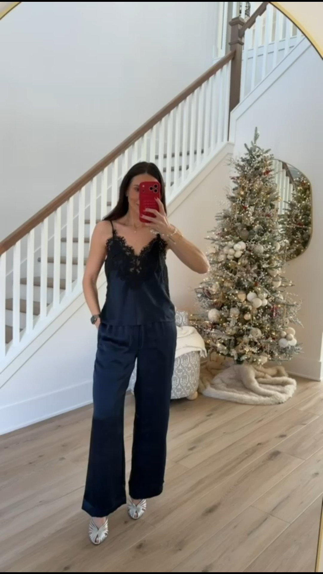 Satin matching set, lace cami and satin pants, both on sale, 60% off.

satin matching set, chic style, navy satin set, elegant outfit ideas, chic party outfit, holiday look, annabrstyle.

#LTKSaleAlert #LTKHoliday #LTKFindsUnder100