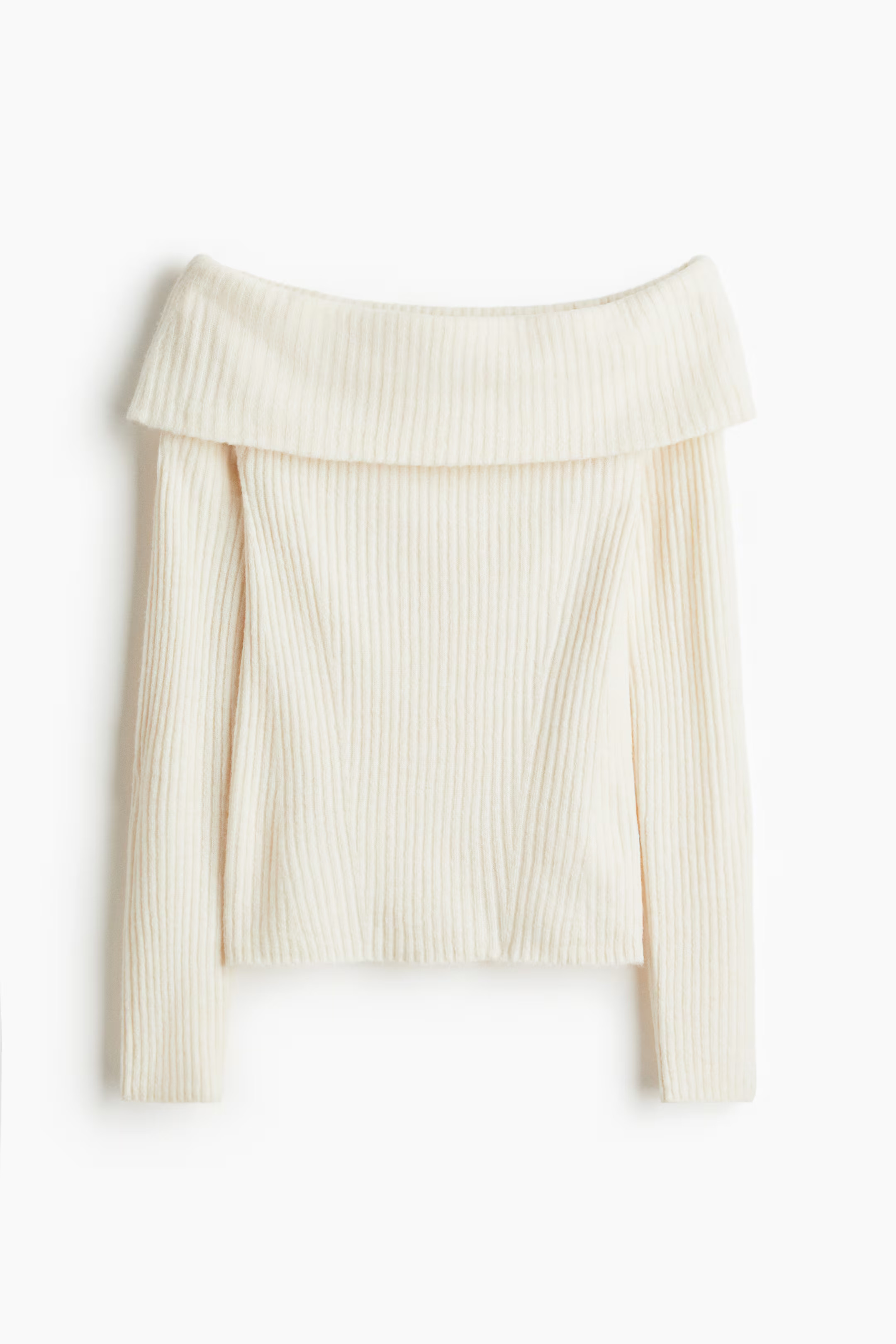 Rib-knit off-the-shoulder top | H&M (UK, MY, IN, SG, PH, TW, HK)
