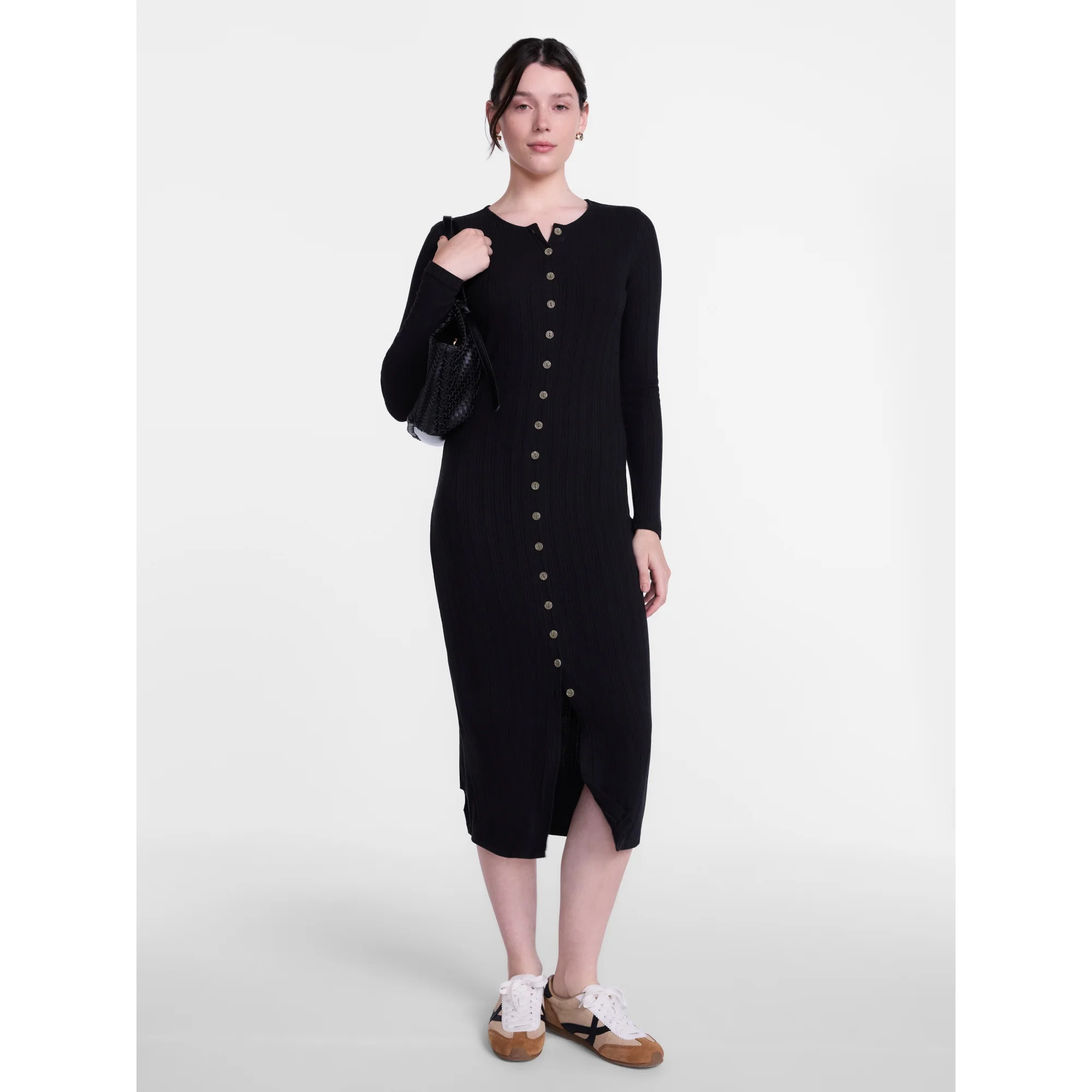 Scenario Women s Cardigan Midi Dress with Long Sleeves  Sizes XS-XXXL | Walmart (US)