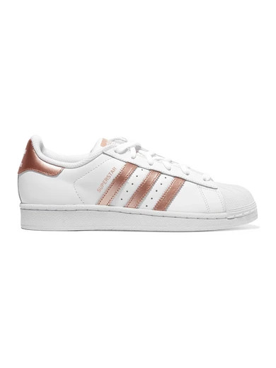 adidas Originals - Superstar Metallic-trimmed Leather Sneakers - White | NET-A-PORTER (UK & EU)