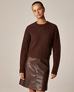 Perfect cashmere cable-knit crewneck sweater | J. Crew US