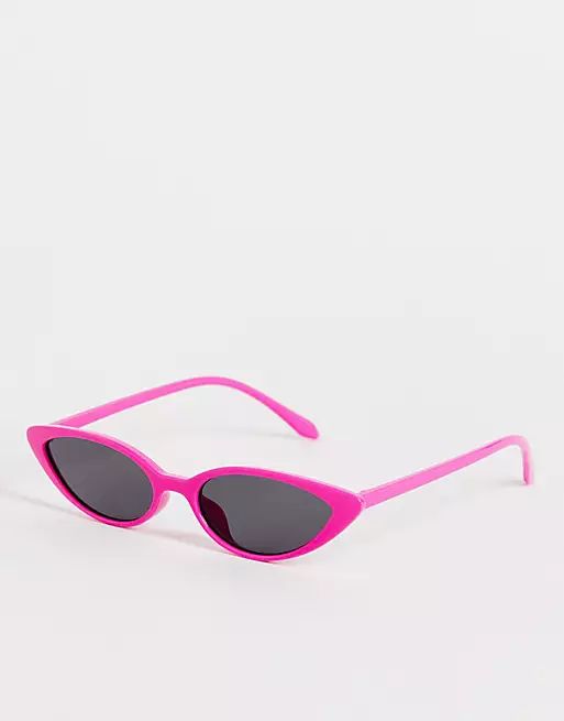 Public Desire cat eye sunglasses in neon pink | ASOS (Global)
