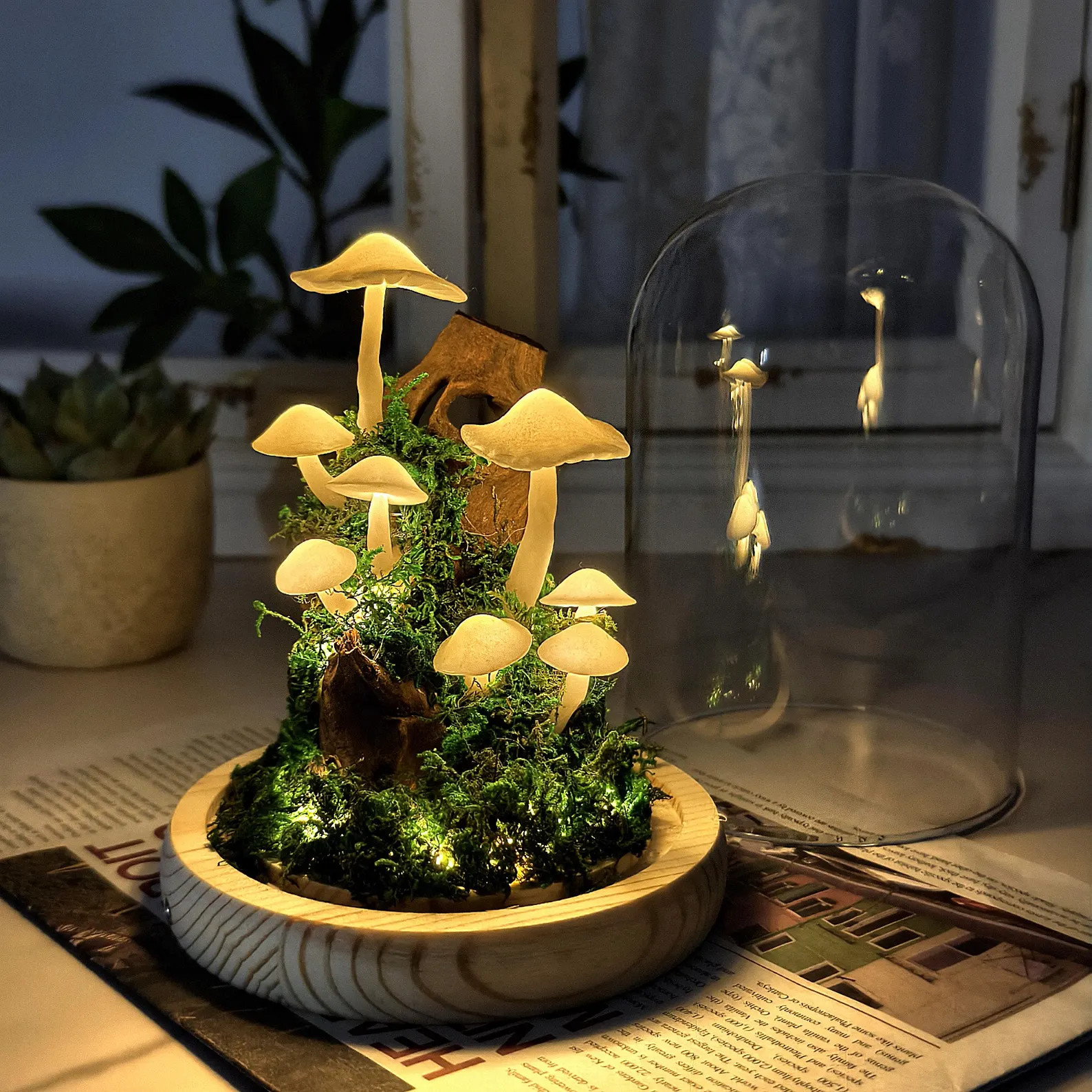 White Handmade Mushroom Lamp | Fairycore Decor Gift | Bedroom Decor | Whimsical Decor | Art Deco ... | Etsy (Global)
