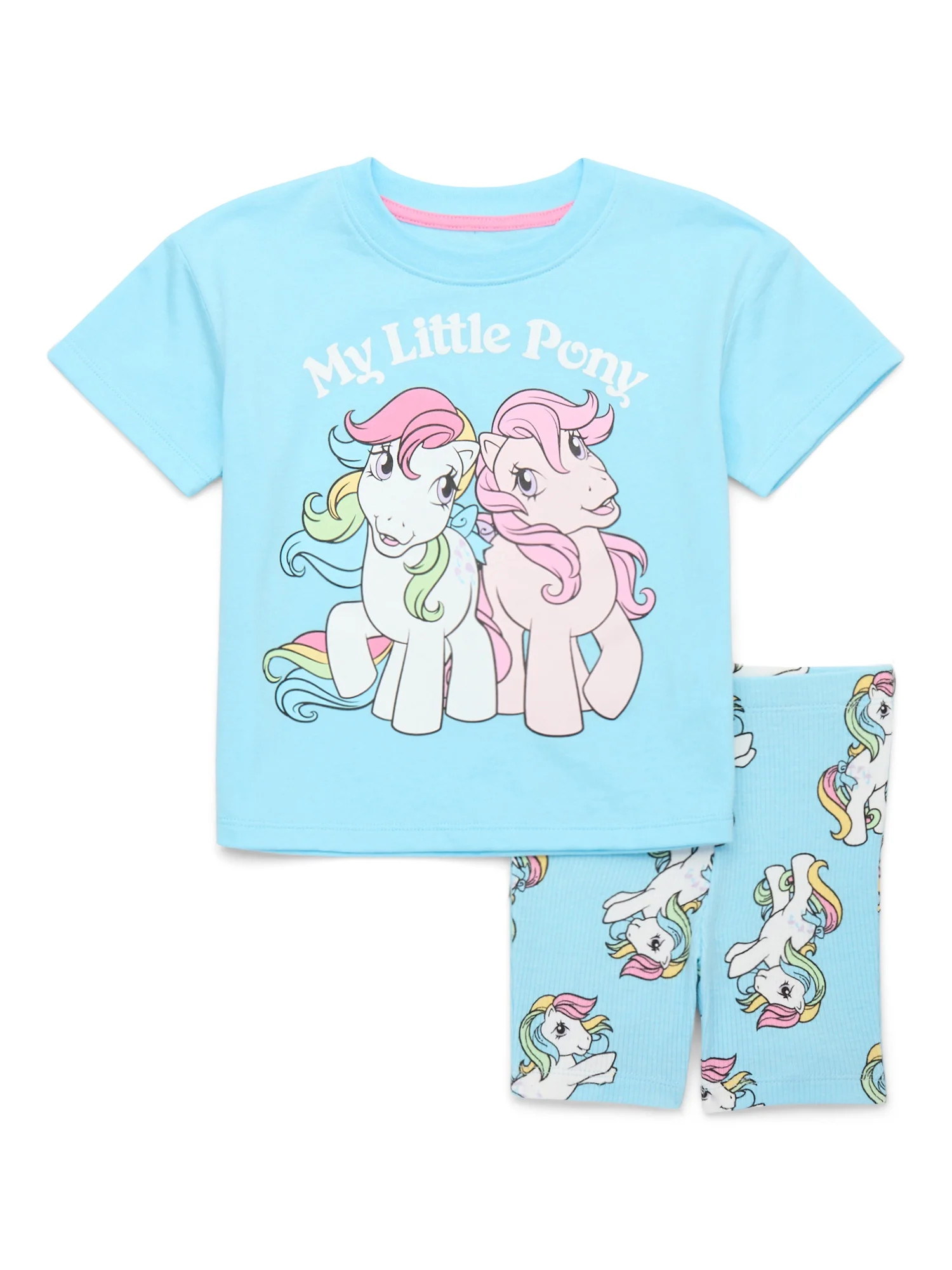 My Little Pony Toddler Girls Graphic Tee and Bike Shorts Set, 2-Piece, Sizes 12M-5T | Walmart (US)