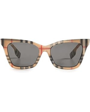 BURBERRY ELSA BE 4346 394487 Vintage Check Plastic Square Sunglasses Grey Lens | Amazon (US)