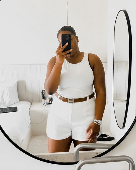 Another all white outfit! Perfect for summer!

all white outfit / white short / white bodysuit / Hermes belt / tailored shorts

#LTKeurope #LTKSeasonal #LTKcurves