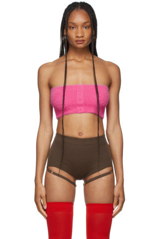 Jacquemus - Pink La Montagne 'Le Bandeau Neve' Bra | SSENSE