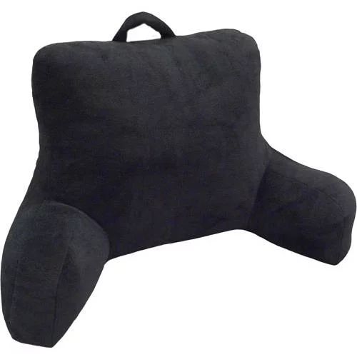 Mainstays Micro Mink Plush Backrest Lounger Pillow, Rich Black Poly Micro Mink | Walmart (US)