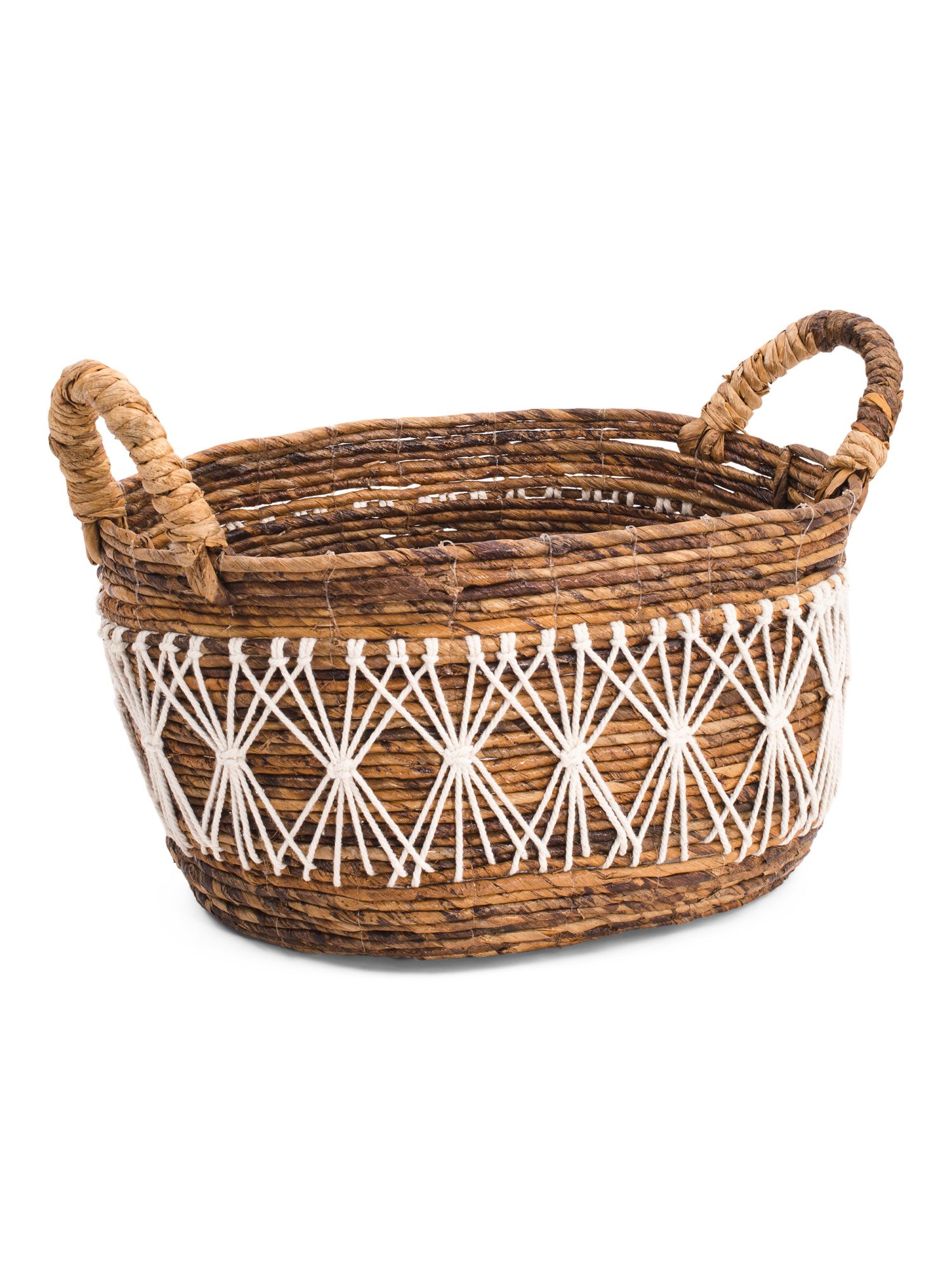 Medium Banana Oval Basket With Macrame Detail | Home | T.J.Maxx | TJ Maxx