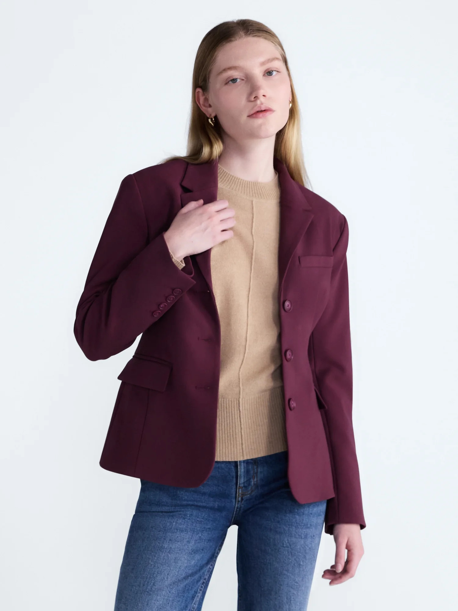 Scoop Women's and Women's Plus Notched Hourglass Blazer, Sizes XS-XXL | Walmart (US)