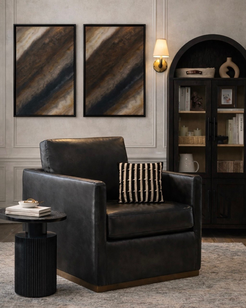 This chair is giving quiet luxury ✨
Clean lines, rich black tones, and that perfectly cozy seat—designer vibes without the designer price. Everything linked on my LTK 🤍

#LTKSaleAlert #LTKSpringSale #LTKHome