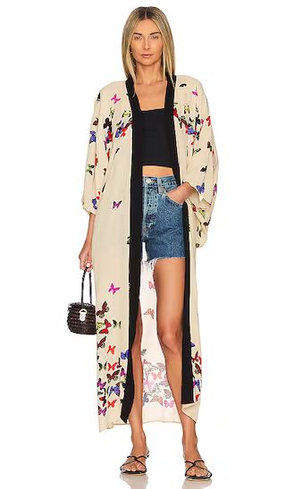 Butterfly Kisses Kimono in Beige Combo | Revolve Clothing (Global)