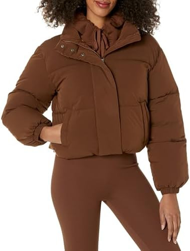 Amazon Essentials Womens Cropped Full-Zip Puffer Jacket (Quilted Matte or Sherpa Fleece) | Amazon (US)