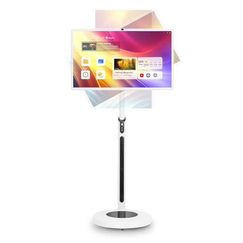 32-Inch Mobile Portable TV Stand on Wheels, 1080p Smart TouchScreen TV, Android 13, 8+128GB Storage, Built-in 15000mAh(8hrs), Full Swivel Rotation Rolling TV for Home/Entertainment/Outdoors | Amazon (US)