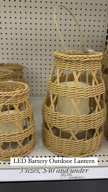 Loving these decorative woven weatherproof outdoor lanterns.  A light base for a natural look and it comes with an LED battery operated candle.

#OutdoorEntertaining #OutdoorLantern #Lantern #Decor #PatioDecor #OutdoorDecor 

#LTKVideo #LTKfindsunder50 #LTKhome