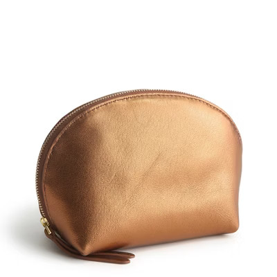 Vera Bradley Women's Leather Mini Dome Cosmetic Bag Bronze Metallic | Target
