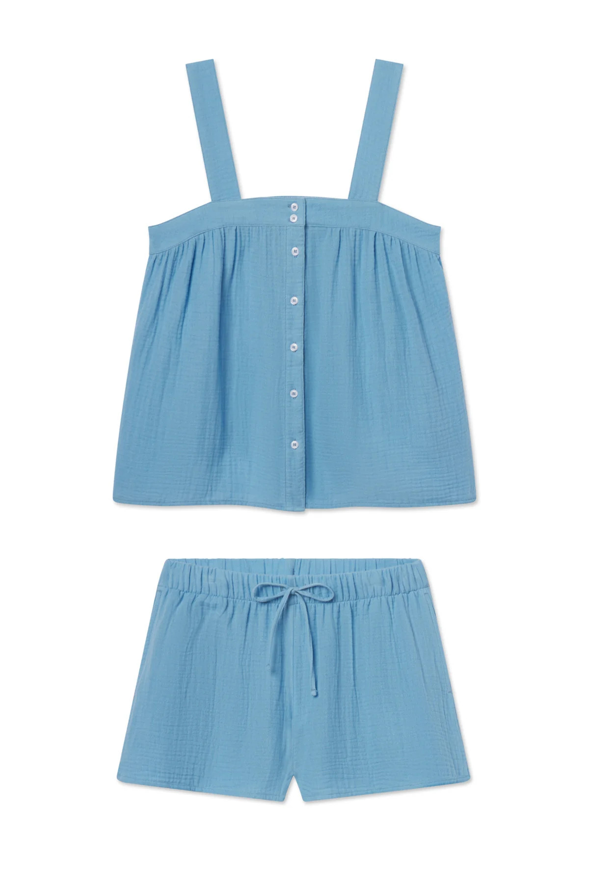 Hamptons Shorts Set in Serene Blue | Lake Pajamas
