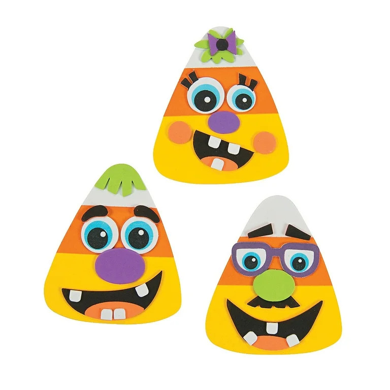 Goofy Face Candy Corn Magnet Craft Kit - Halloween - Stationary Craft Kits - 12 Pieces | Walmart (US)