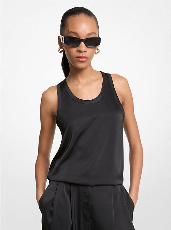 Satin Racerback Tank Top | Michael Kors US